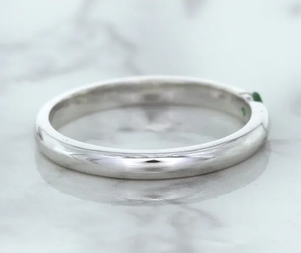 0.10ct Round Tsavorite Ring in 18K White Gold