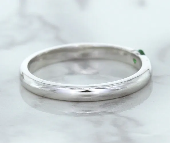 0.10ct Round Tsavorite Ring in 18K White Gold