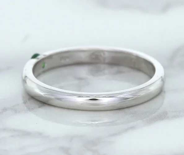 0.10ct Round Tsavorite Ring in 18K White Gold