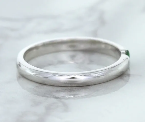 0.10ct Round Tsavorite Ring in 18K White Gold