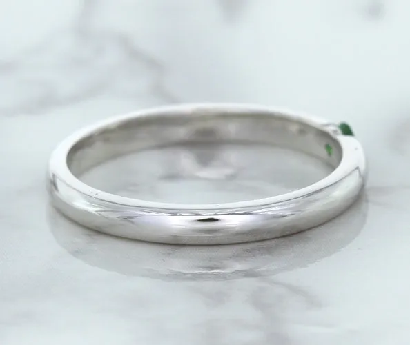 0.10ct Round Tsavorite Ring in 18K White Gold