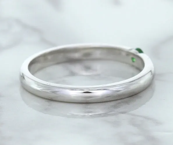 0.10ct Round Tsavorite Ring in 18K White Gold