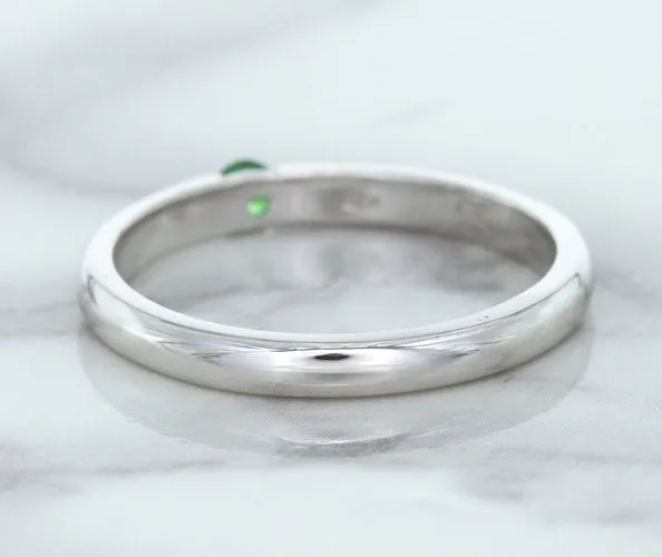 0.10ct Round Tsavorite Ring in 18K White Gold