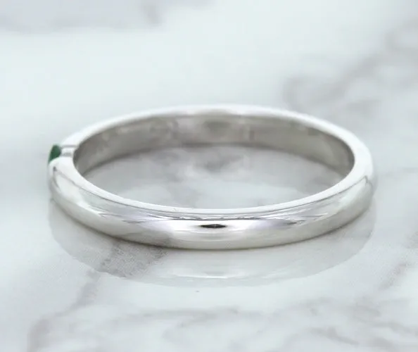 0.10ct Round Tsavorite Ring in 18K White Gold