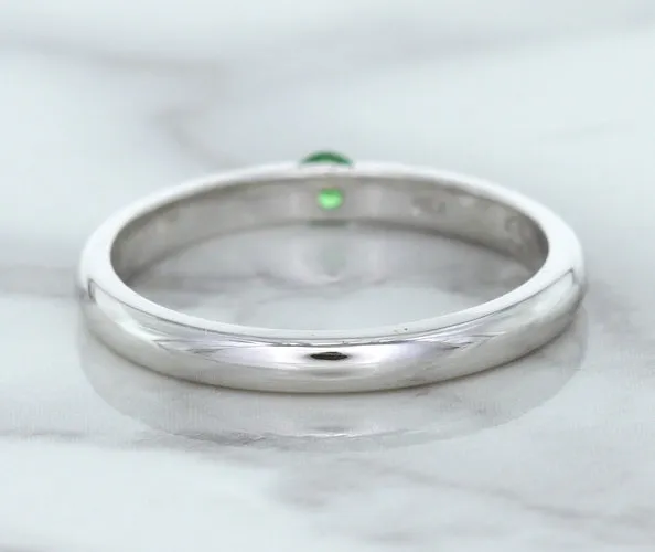 0.10ct Round Tsavorite Ring in 18K White Gold