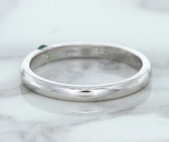 0.10ct Round Tsavorite Ring in 18K White Gold