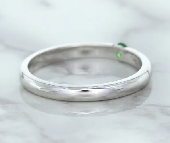 0.10ct Round Tsavorite Ring in 18K White Gold