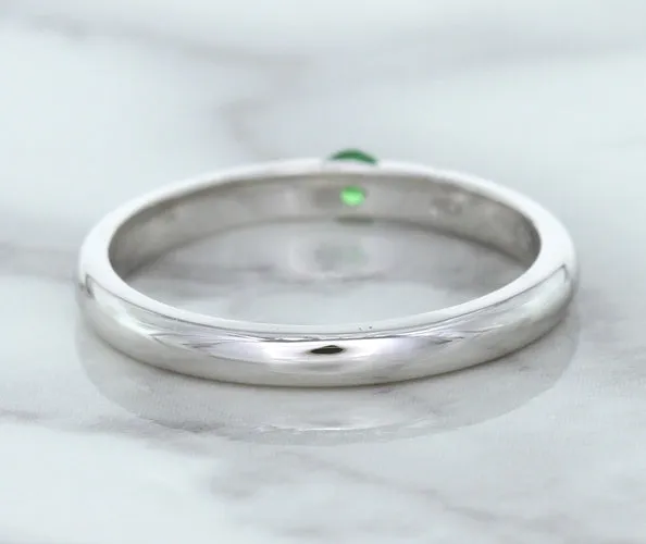 0.10ct Round Tsavorite Ring in 18K White Gold