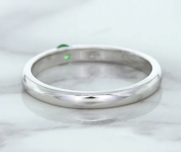 0.10ct Round Tsavorite Ring in 18K White Gold