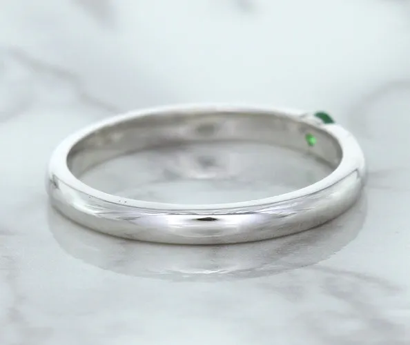 0.10ct Round Tsavorite Ring in 18K White Gold