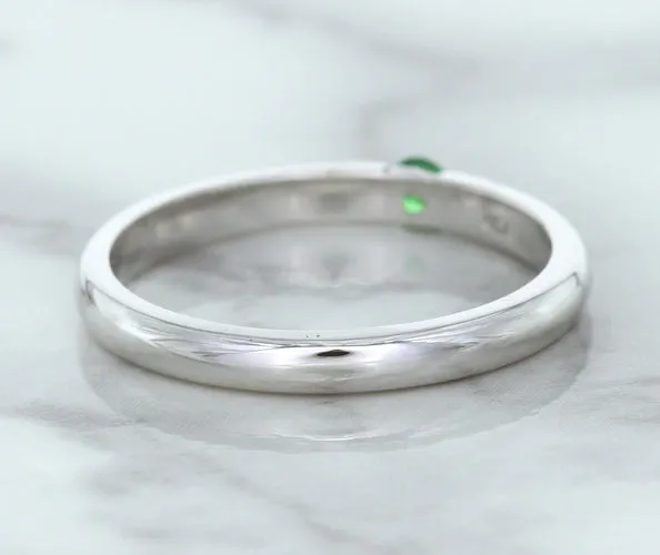 0.10ct Round Tsavorite Ring in 18K White Gold
