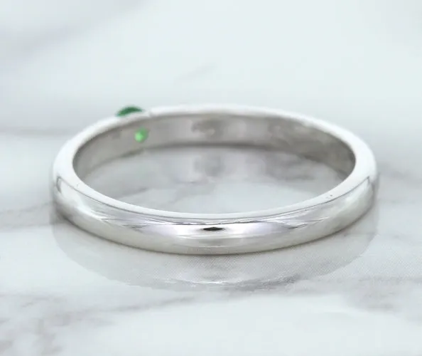 0.10ct Round Tsavorite Ring in 18K White Gold
