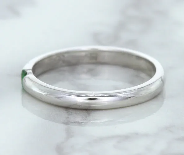 0.10ct Round Tsavorite Ring in 18K White Gold