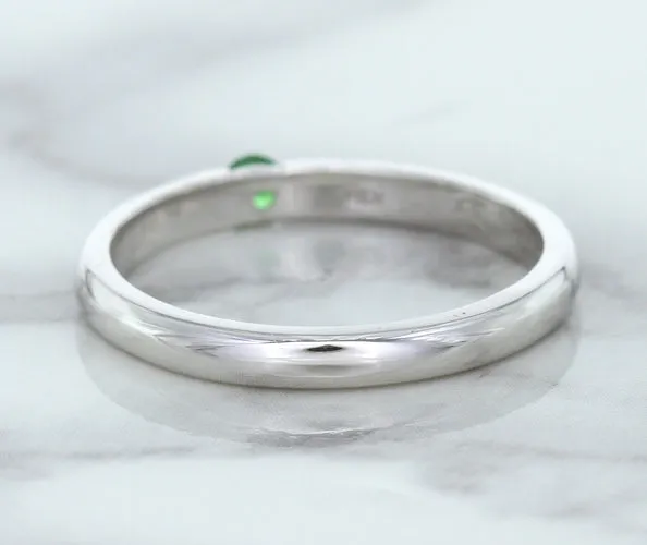 0.10ct Round Tsavorite Ring in 18K White Gold
