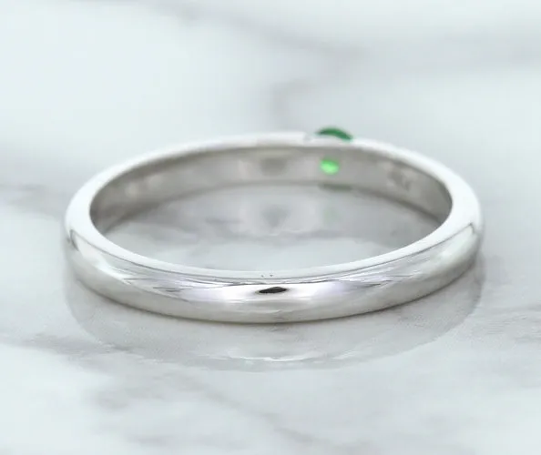 0.10ct Round Tsavorite Ring in 18K White Gold