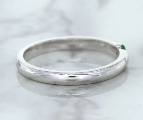 0.10ct Round Tsavorite Ring in 18K White Gold