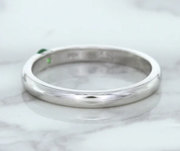 0.10ct Round Tsavorite Ring in 18K White Gold