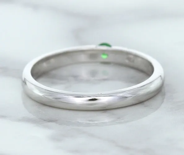 0.10ct Round Tsavorite Ring in 18K White Gold