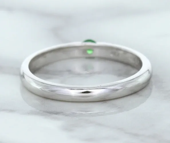 0.10ct Round Tsavorite Ring in 18K White Gold