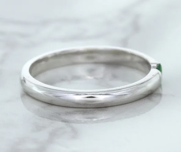 0.10ct Round Tsavorite Ring in 18K White Gold