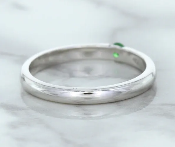 0.10ct Round Tsavorite Ring in 18K White Gold