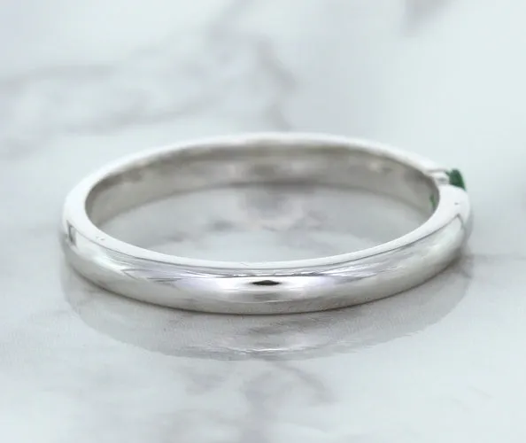 0.10ct Round Tsavorite Ring in 18K White Gold