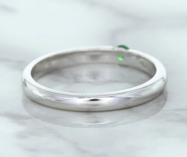 0.10ct Round Tsavorite Ring in 18K White Gold