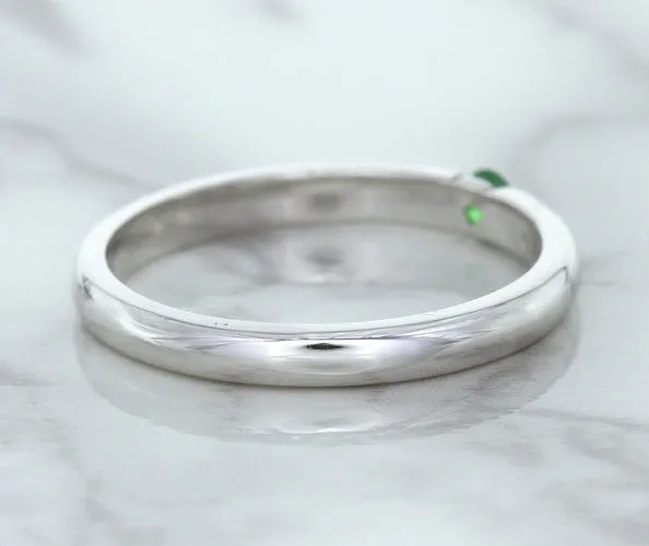 0.10ct Round Tsavorite Ring in 18K White Gold
