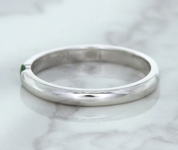 0.10ct Round Tsavorite Ring in 18K White Gold
