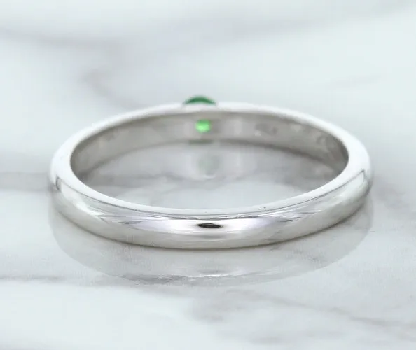 0.10ct Round Tsavorite Ring in 18K White Gold