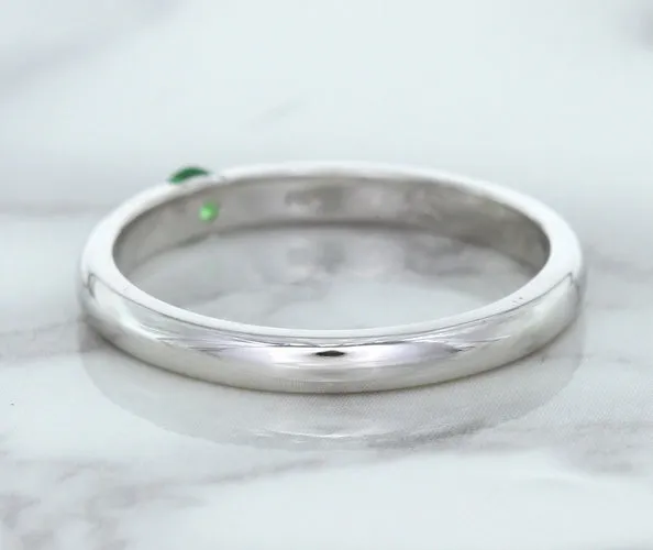 0.10ct Round Tsavorite Ring in 18K White Gold