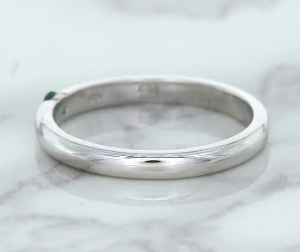 0.10ct Round Tsavorite Ring in 18K White Gold