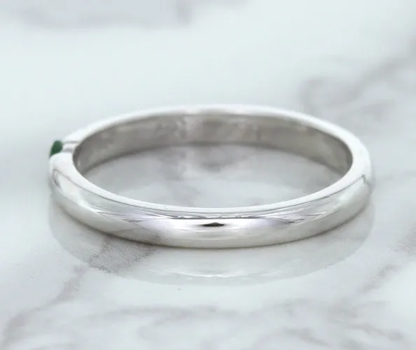 0.10ct Round Tsavorite Ring in 18K White Gold