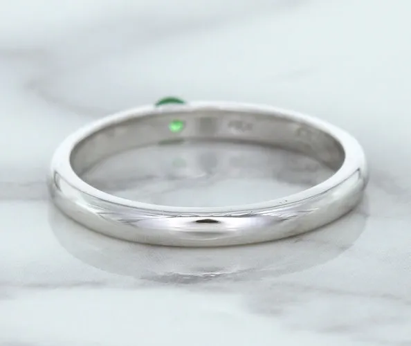 0.10ct Round Tsavorite Ring in 18K White Gold