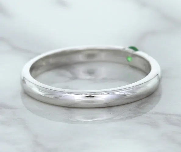 0.10ct Round Tsavorite Ring in 18K White Gold