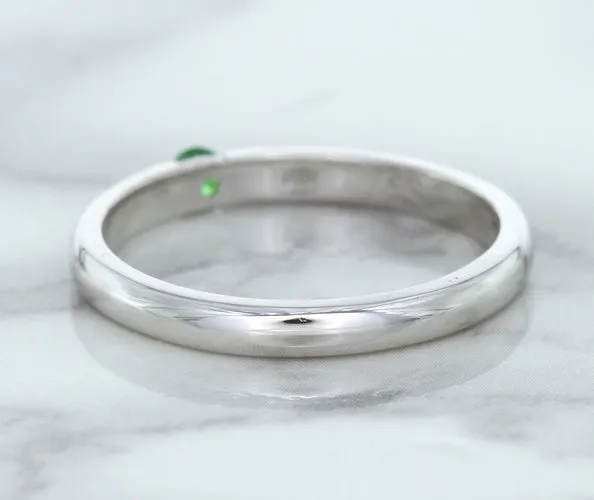 0.10ct Round Tsavorite Ring in 18K White Gold