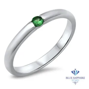 0.10ct Round Tsavorite Ring in 18K White Gold