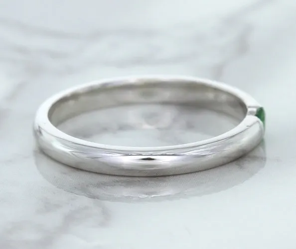 0.10ct Round Tsavorite Ring in 18K White Gold