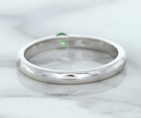 0.10ct Round Tsavorite Ring in 18K White Gold