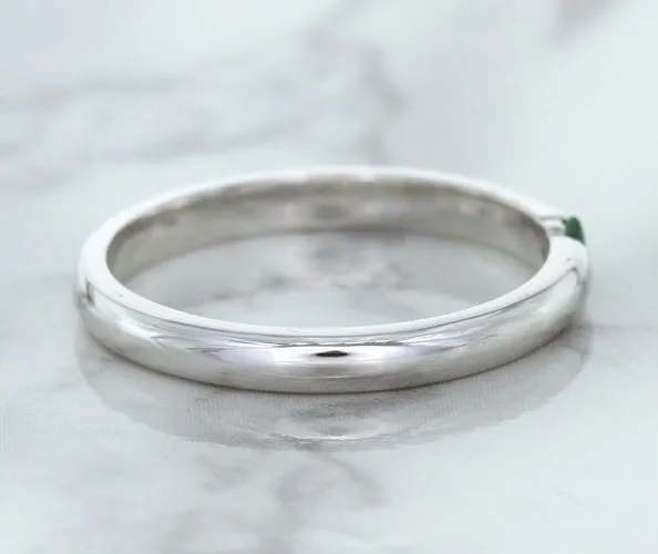0.10ct Round Tsavorite Ring in 18K White Gold