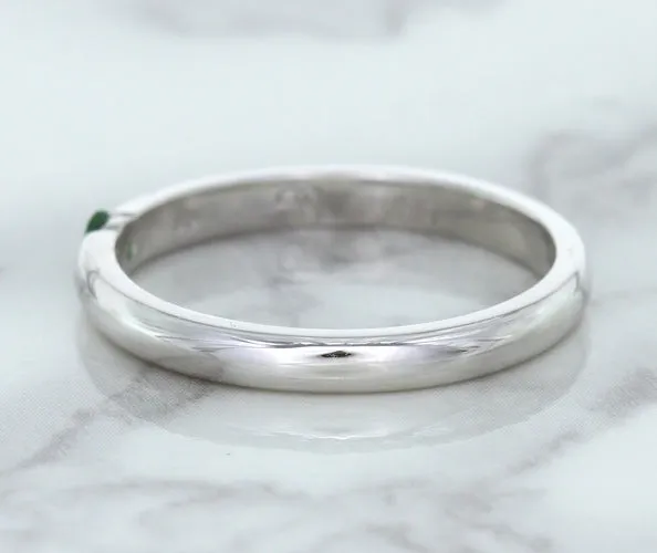0.10ct Round Tsavorite Ring in 18K White Gold