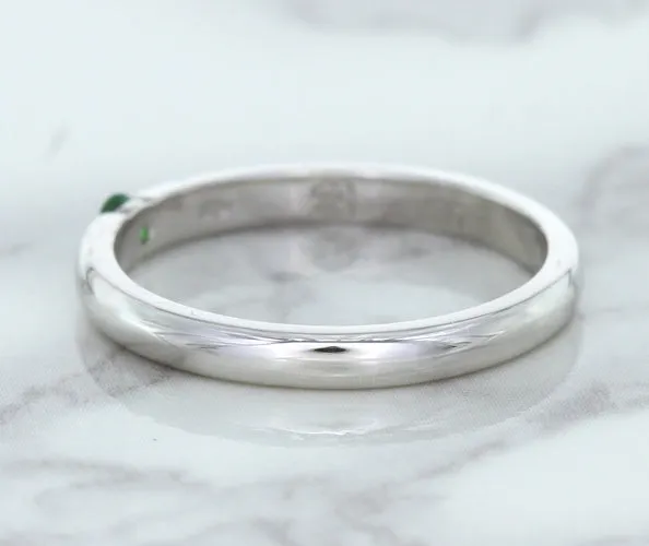 0.10ct Round Tsavorite Ring in 18K White Gold