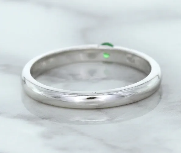 0.10ct Round Tsavorite Ring in 18K White Gold
