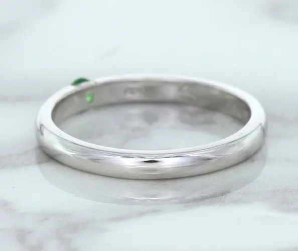 0.10ct Round Tsavorite Ring in 18K White Gold