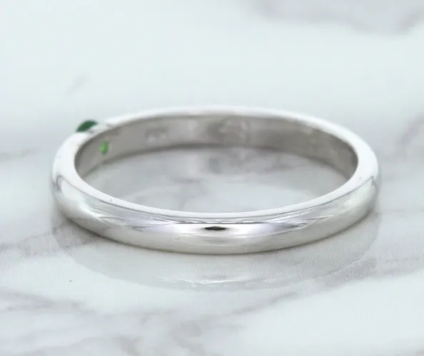0.10ct Round Tsavorite Ring in 18K White Gold