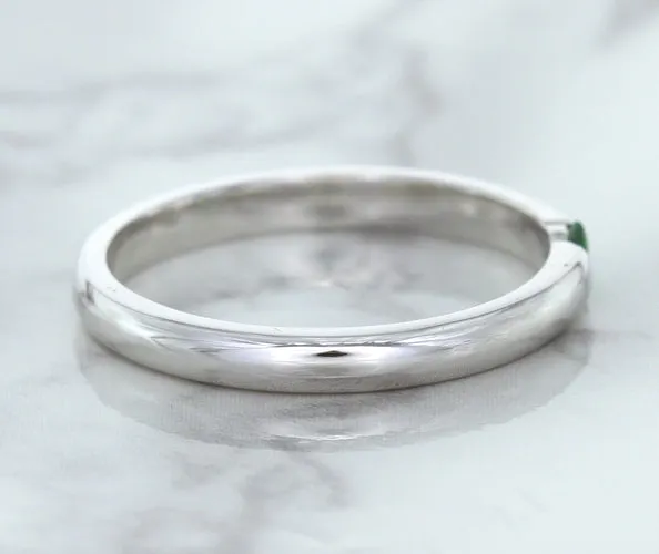 0.10ct Round Tsavorite Ring in 18K White Gold