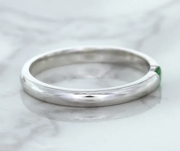 0.10ct Round Tsavorite Ring in 18K White Gold