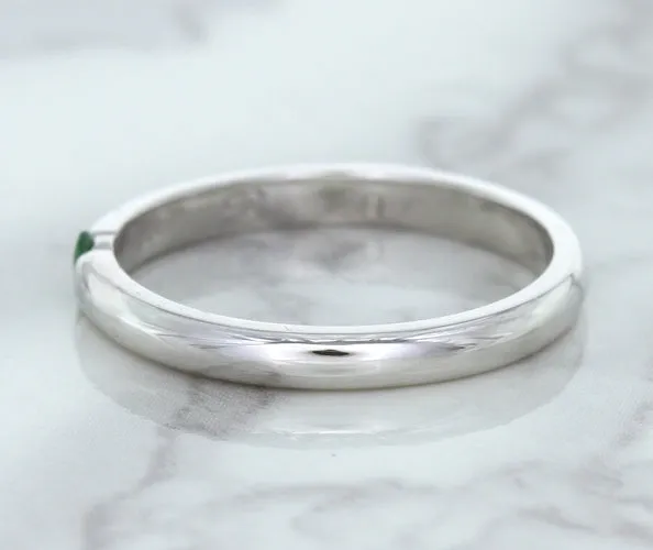0.10ct Round Tsavorite Ring in 18K White Gold