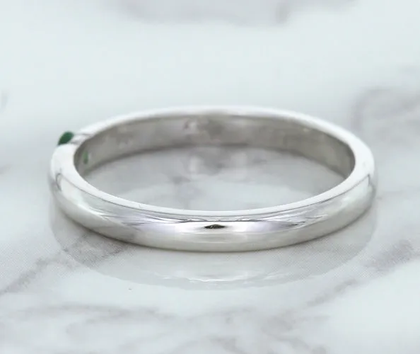 0.10ct Round Tsavorite Ring in 18K White Gold