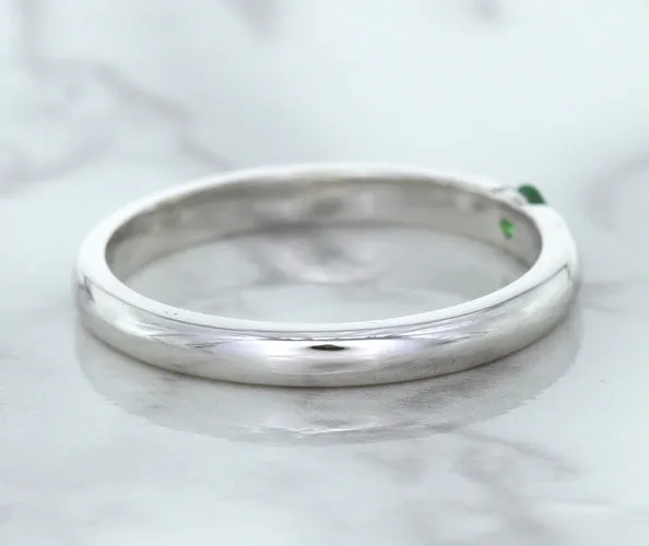 0.10ct Round Tsavorite Ring in 18K White Gold